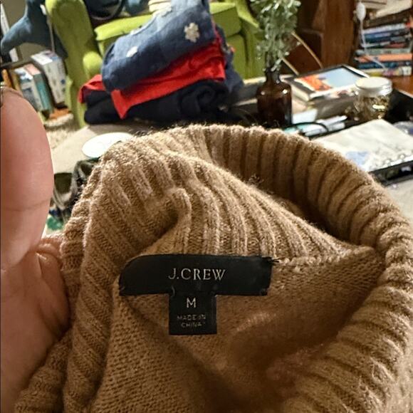 J. CREW Camel Wool and alpaca blend classic old money  Turtleneck Sweater M - Picture 2 of 5